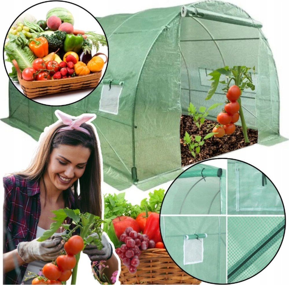 Lean Tunel Foliowy Ogrodowy Szklarnia 4,5x2x2m Folia 9m UV-4 Premium