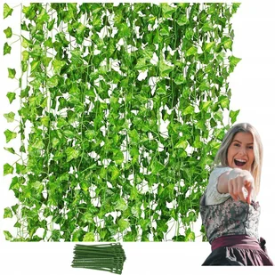 24x Sztuczny Bluszcz na Ścianę Balkon do Pokoju 50m + Opaski Montażowe - Sztuczne kwiaty 24x Sztuczny Bluszcz na Ścianę Balkon do Pokoju 50m + Opaski Montażowe - Sztuczne kwiaty - miniaturka - grafika 1