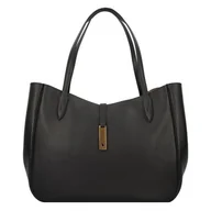 Torebki damskie - POLO RALPH LAUREN Polo ID Shopper Bag Skórzany 44 cm czarny - miniaturka - grafika 1