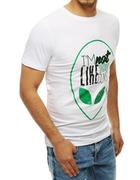Koszulki męskie - T-shirt męski z nadrukiem biały Dstreet RX4154 - miniaturka - grafika 1