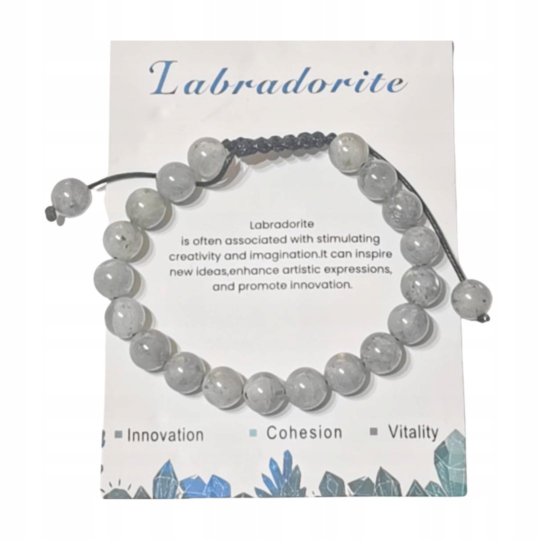 Bransoletka Regulowana Labradoryt Kamień Naturalny Amulet Kreatywności