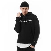 Koszulki sportowe męskie - Męska bluza dresowa nierozpinana z kapturem Champion Legacy Hooded Sweatshirt - czarna - CHAMPION - miniaturka - grafika 1