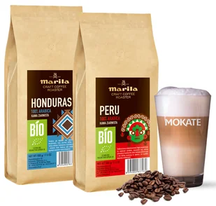 Zestaw kaw ziarnistych BIO MARILA CRAFT Peru 0,5kg Honduras 0,5kg +szklanka - Kawa - miniaturka - grafika 1
