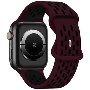Pasek BELINE New Sport Silicone do Apple Watch 4/5/6/7/8/9/SE/SE 2/SE 2022 (38/40/41mm) Bordowo-czarny - Akcesoria do smartwatchy - miniaturka - grafika 4