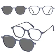 Okulary korekcyjne, oprawki, szkła - Okulary pod korekcję z polaryzacyjną nakładką przeciwsłoneczną CLIP-M-TRC300A-1 gołębi - miniaturka - grafika 1