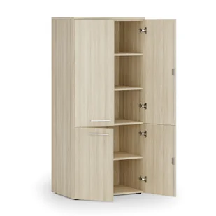 Szafa biurowa pół-drzwi PRIMO WOOD, 1781 x 800 x 500 mm, dąb naturalny - Szafy biurowe - miniaturka - grafika 1