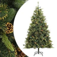 Choinki - vidaXL sztuczne choinka na zawiasach, z szyszkami, 240 cm - miniaturka - grafika 1