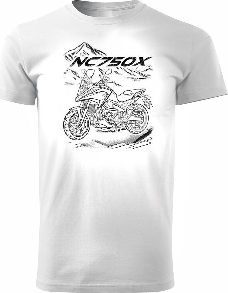 Topslang Koszulka z motocyklem na motor Honda NC 750 X NC750X męska biała REGULAR S