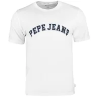 Koszulki męskie - PEPE JEANS KOSZULKA MĘSKA T-SHIRT CLEMENT FACTORY WHITE BIAŁA r.XL - miniaturka - grafika 1