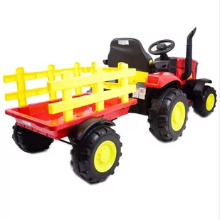 Mega Traktor Na Akumulator Z Przyczepą Czerwony /hl3388 - Pojazdy elektryczne dla dzieci - miniaturka - grafika 6