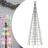 Choinki - vidaXL Choinka LED z kolcami 570 LED wielokolorowa 300 cm - miniaturka - grafika 1
