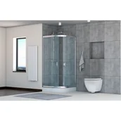 Kabiny prysznicowe - Sea-Horse Stylio kabina prysznicowa 80x80 cm półokrągła chrom/szkło grafit BK501G+ - miniaturka - grafika 1