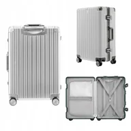 Walizki - Walizka średnia NINETYGO All-round Guard 66,6cm srebrna zamek TSA - miniaturka - grafika 1