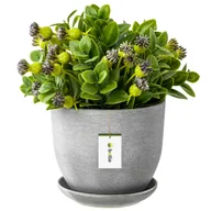 Donice - Doniczka Ceramiczna 25X20 Cm Podstawka Beton Jasny - miniaturka - grafika 1