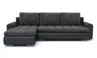 Narożniki - Narożnik rozkładany do salonu, lewy, Tokio VI, 230x155x75 cm, popiel, czarny - miniaturka - grafika 1