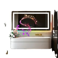 Lustra - Lustro łazienkowe RGB, regulowane oświetlenie, zintegrowany głośnik Bluetooth, lustro łazienkoweŚwiatła LEDNuty muzyczneRoślina - miniaturka - grafika 1