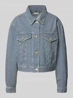 Kurtki damskie - Kurtka jeansowa o kroju oversized fit z czystej bawełny - miniaturka - grafika 1