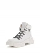 Botki damskie - GUESS BIAŁE BOTKI DAMSKIE Z WYSOKĄ PODESZWĄ Z LOGO 39 I1D - miniaturka - grafika 1