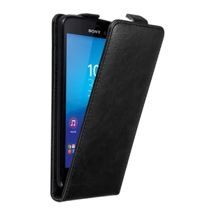 Pokrowiec Do Sony Xperia M4 AQUA w Etui CZARNA NOC Flip Case Cover Obudowa Ochronny Cadorabo - Etui i futerały do telefonów - miniaturka - grafika 1