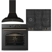 Zestawy AGD - Zestaw AGD do zabudowy Gorenje Piekarnik BOS67371CLB+ Płyta gazowa GW6D42CLB+Okap DK63MCLB Retro - miniaturka - grafika 1