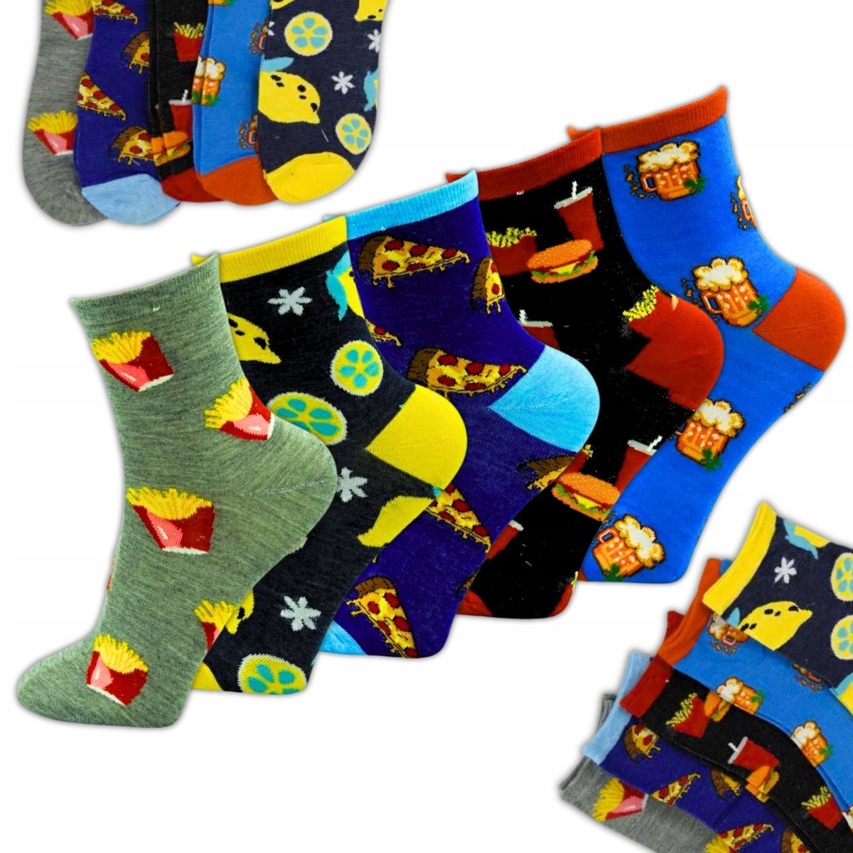 Skarpety Damskie Długie Kolorowe Bawełniane 5 Par Skarpetki Bawełna 36-38