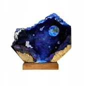 Lampy stojące - Lampka NOCNA KOSMOS RAKIETA Dekoracyjna DREWNIANA + ŻYWICA EPOKSYDOWA - miniaturka - grafika 1