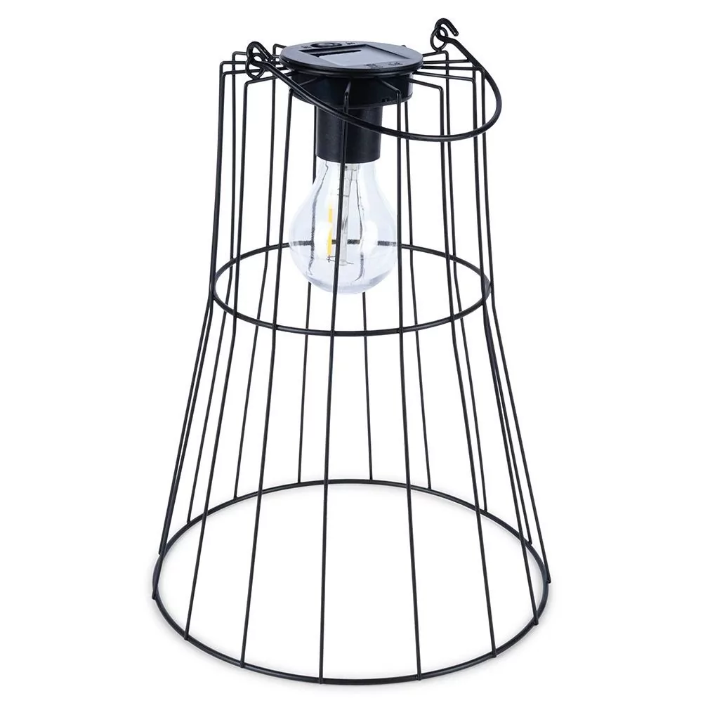 Lampion ogrodowy solarny metalowy 29 cm lampka wisząca