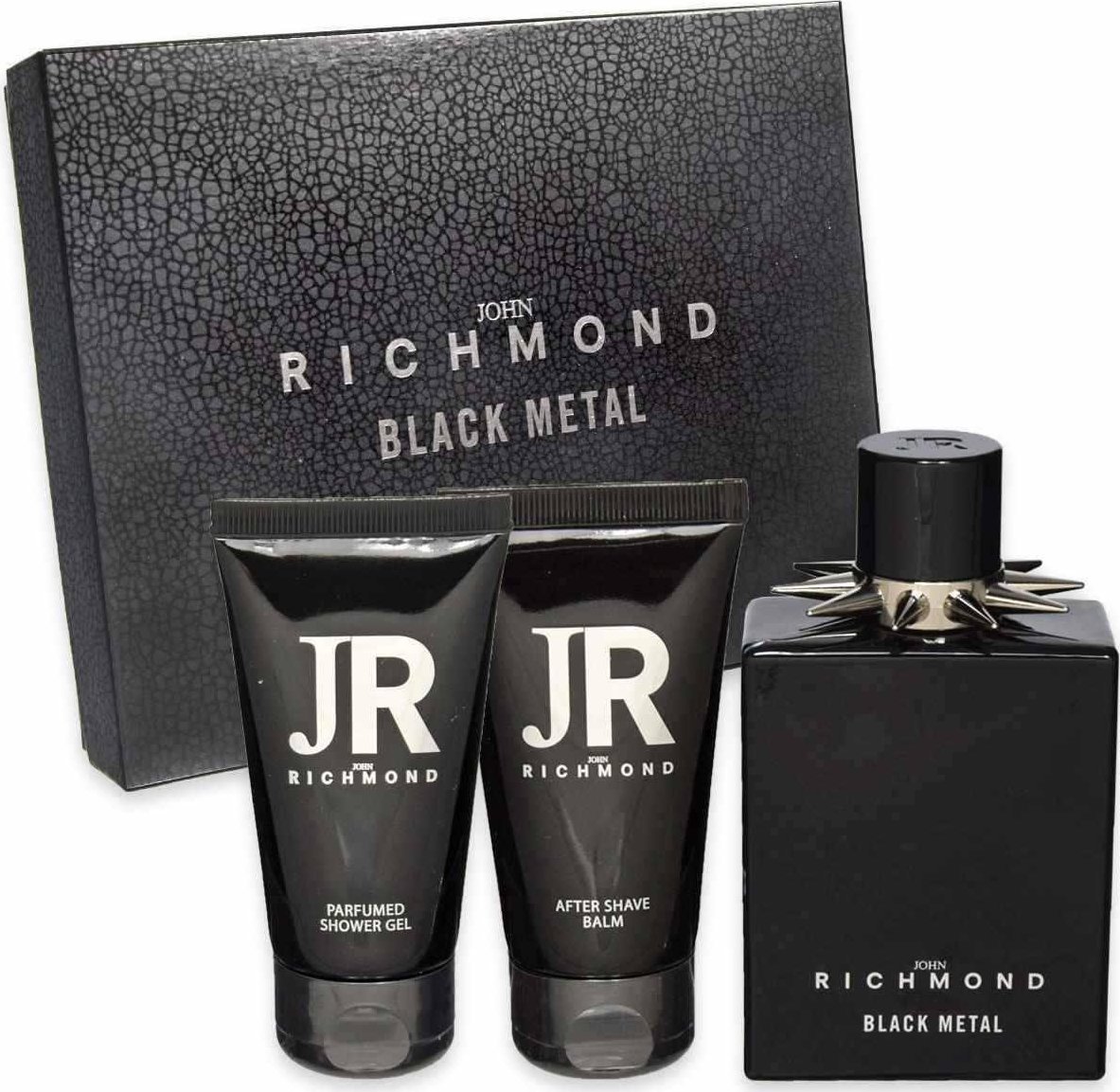 John Richmond Set John Richmond: Black Metal, Natural, Cleansing, Shower Gel, 50 ml + Black Metal, Body Lotion, 50 ml + Black Metal, Eau De Parfum, For Men, 100 ml For Men