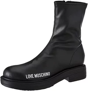 Botki damskie - Love Moschino Damskie botki St.tod.city40 Pu Stretch, czarne, rozmiar 39 UE - grafika 1