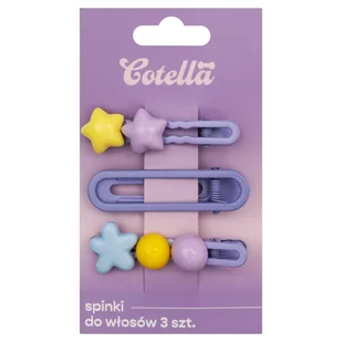 Spinki do włosów, Cotella, Pastel Stars, 3 szt. - Pozostałe akcesoria do kąpieli i SPA Spinki do włosów, Cotella, Pastel Stars, 3 szt. - Pozostałe akcesoria do kąpieli i SPA - miniaturka - grafika 1
