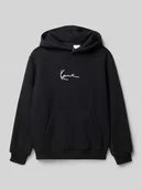 Swetry dla chłopców - Bluza o kroju regular fit z mieszanki bawełny z kapturem i nadrukiem z logo - miniaturka - grafika 1