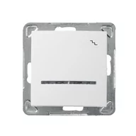 Wyłączniki światła i elektryczne - LEDart schodowy z podświetleniem pomarańczowym Ospel Impresja ŁP-3YS/m/00, bez ramki, kolor biały - miniaturka - grafika 1