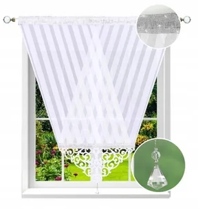 Firana panelowa 120x130 dekoracyjna z cyrkoniami i kryształem - Firany - miniaturka - grafika 1