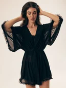 Szlafroki damskie - Szlafrok damski Billie Esotiq czarny S - miniaturka - grafika 1