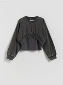 Bluzki dla dziewczynek - Reserved - Bluza z topem - czarny - miniaturka - grafika 1