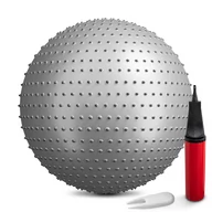 Piłki do ćwiczeń - Piłka fitness z wypustkami 65 cm Hop-Sport z pompką - miniaturka - grafika 1