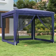 Pawilony ogrodowe - Namiot imprezowy z 4 ścianami z siatki, niebieski, 3x3 m, HDPE - miniaturka - grafika 1