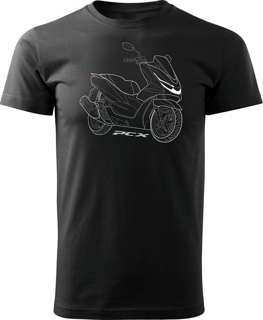 Topslang Koszulka motocyklowa na motor Honda PCX męska czarna REGULAR r. L