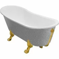 Wanny - Besco WAO-160-GSG OLAYA GLAM SREBRNA wanna wolnostojąca 160 x 68nogi złote - miniaturka - grafika 1