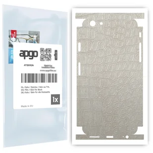 Folia naklejka skórka strukturalna na TYŁ+BOKI do Apple iPhone 6s -  Skóra Krokodyla Biała - apgo SKINS - Szkła hartowane na telefon - miniaturka - grafika 1