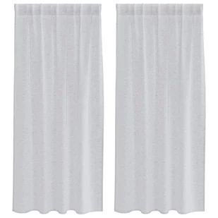 vidaXL Zasłony z zasłonami 2 pcs Jasny szary 140 x 175 cm Poliester - Zasłony - miniaturka - grafika 1