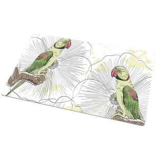 Mata Na Stolik Z Grafiką Podkładka Na Biurko Zielone Papugi 90x45 - Podkładki na biurko - miniaturka - grafika 1