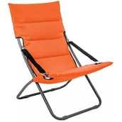 Leżaki ogrodowe - SKŁADANY LEŻAK OGRODOWY Z WYGODNYM SIEDZISKIEM W KOLORZE POMARAŃCZOWYM - miniaturka - grafika 1