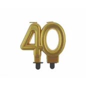 Dekoracje i nakrycia stołu na imprezę - GODAN SWIECZKI URODZINOWE CYFERKI 40 METALC ZLO GO B/C 13956-uniw - miniaturka - grafika 1