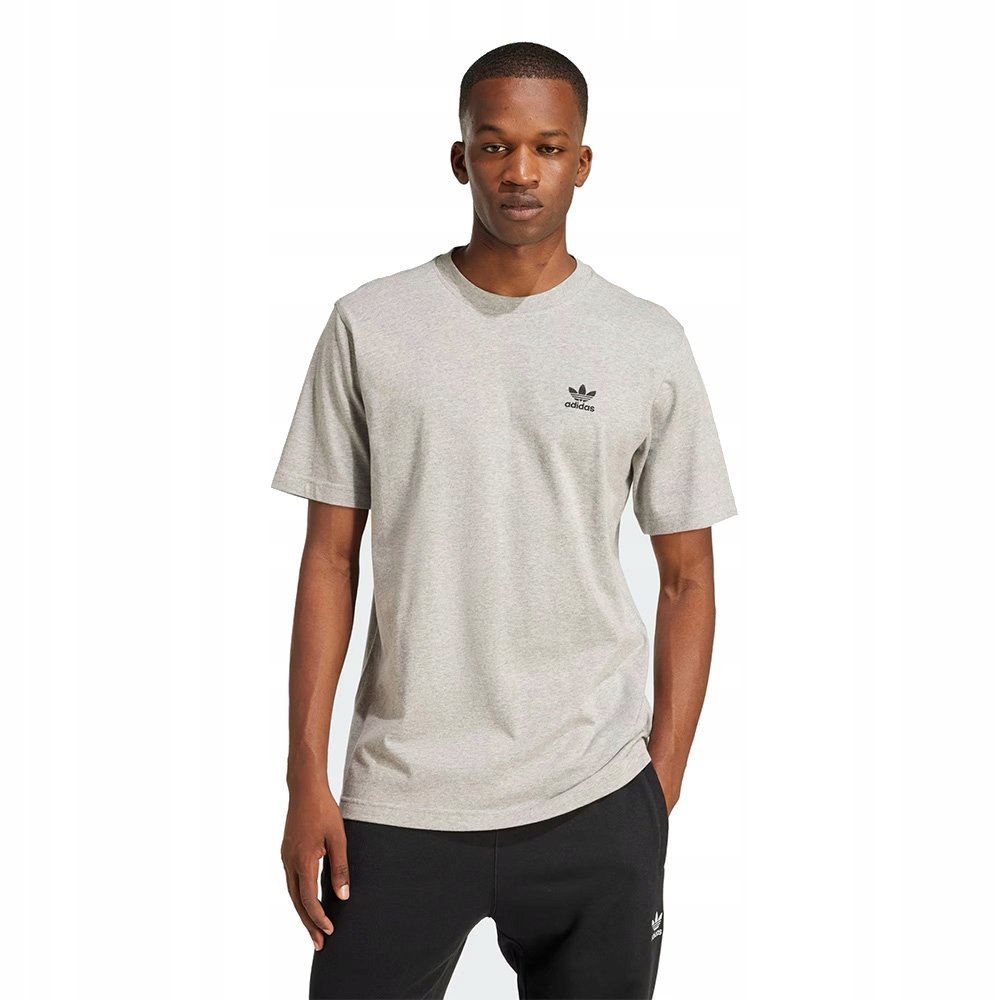 Koszulka męska T-shirt adidas Originals szary basic gładki logo roz. S