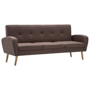 Trzyosobowa sofa pikowana brązowa - Umberro 3Q - Sofy i kanapy - miniaturka - grafika 1