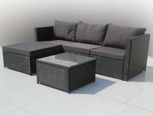 Meble ogrodowe technorattan sofa, stół, dostawka zestaw Volta - Meble ogrodowe - miniaturka - grafika 1