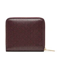Portfele - Mały Portfel Damski Calvin Klein Emblem Aop Square Zip Around LV04F1089G Bordowy - miniaturka - grafika 1