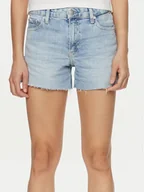 Spodnie sportowe damskie - Calvin Klein Jeans Szorty jeansowe J20J222809 Niebieski Regular Fit - miniaturka - grafika 1