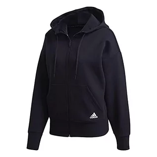 Swetry damskie - adidas Damski sweter z kapturem W 3s Dk Fz S Hd czarno-biały wielokolorowa czarno-biały XS - grafika 1